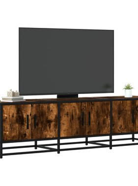 VidaXL Tv-meubel 150x35x41 cm bewerkt hout metaal gerookt eikenkleurig
