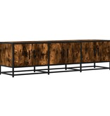 VidaXL Tv-meubel 150x35x41 cm bewerkt hout metaal gerookt eikenkleurig