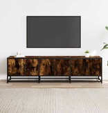 VidaXL Tv-meubel 150x35x41 cm bewerkt hout metaal gerookt eikenkleurig