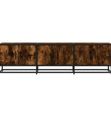 VidaXL Tv-meubel 150x35x41 cm bewerkt hout metaal gerookt eikenkleurig