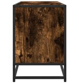 VidaXL Tv-meubel 150x35x41 cm bewerkt hout metaal gerookt eikenkleurig