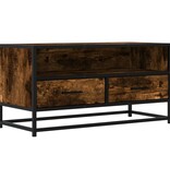 VidaXL Tv-meubel 80x34,5x40cm bewerkt hout metaal gerookt eikenkleurig