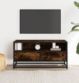 VidaXL Tv-meubel 80x34,5x40cm bewerkt hout metaal gerookt eikenkleurig