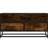 VidaXL Tv-meubel 80x34,5x40cm bewerkt hout metaal gerookt eikenkleurig
