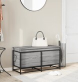 VidaXL Opbergbox met deksel 100x40x51,5 cm bewerkt hout grijs sonoma