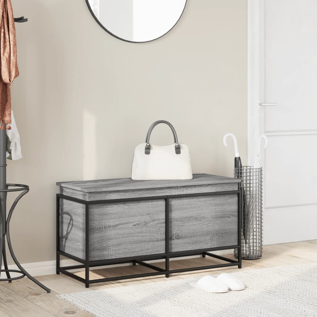 VidaXL Opbergbox met deksel 100x40x51,5 cm bewerkt hout grijs sonoma