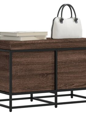 VidaXL Opbergbox met deksel 80x40x51,5 cm bewerkt hout bruin eiken