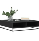 VidaXL Salontafel 100x100x30 cm bewerkt hout en metaal zwart