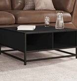 VidaXL Salontafel 60,5x60,5x30 cm bewerkt hout en metaal zwart