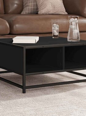 VidaXL Salontafel 60,5x60,5x30 cm bewerkt hout en metaal zwart