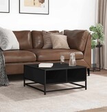 VidaXL Salontafel 60,5x60,5x30 cm bewerkt hout en metaal zwart