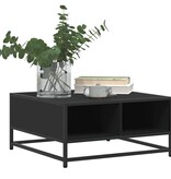 VidaXL Salontafel 60,5x60,5x30 cm bewerkt hout en metaal zwart