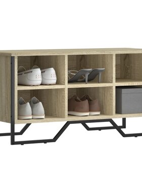 VidaXL Schoenenkast 90x38x45,5 cm bewerkt hout sonoma eikenkleurig