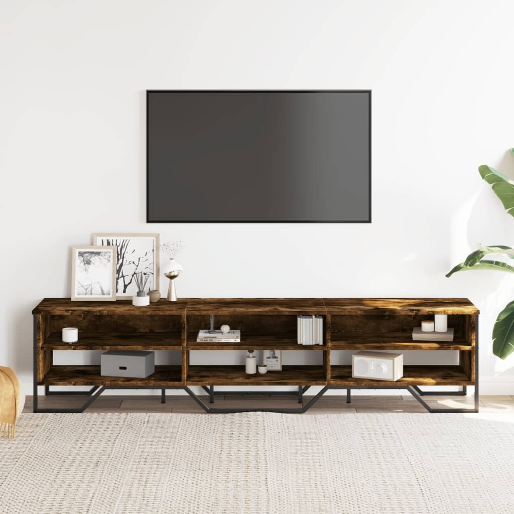 VidaXL Tv-meubel 180x34x41 cm bewerkt hout gerookt eikenkleurig