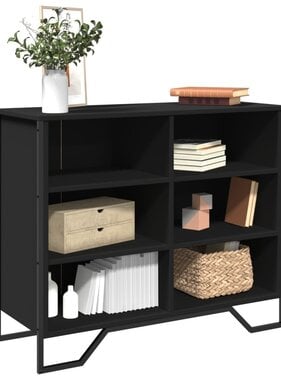 VidaXL Dressoir 91x35,5x74,5 cm bewerkt hout zwart