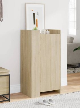 VidaXL Schoenenkast 52x37,5x100 cm bewerkt hout sonoma eikenkleurig