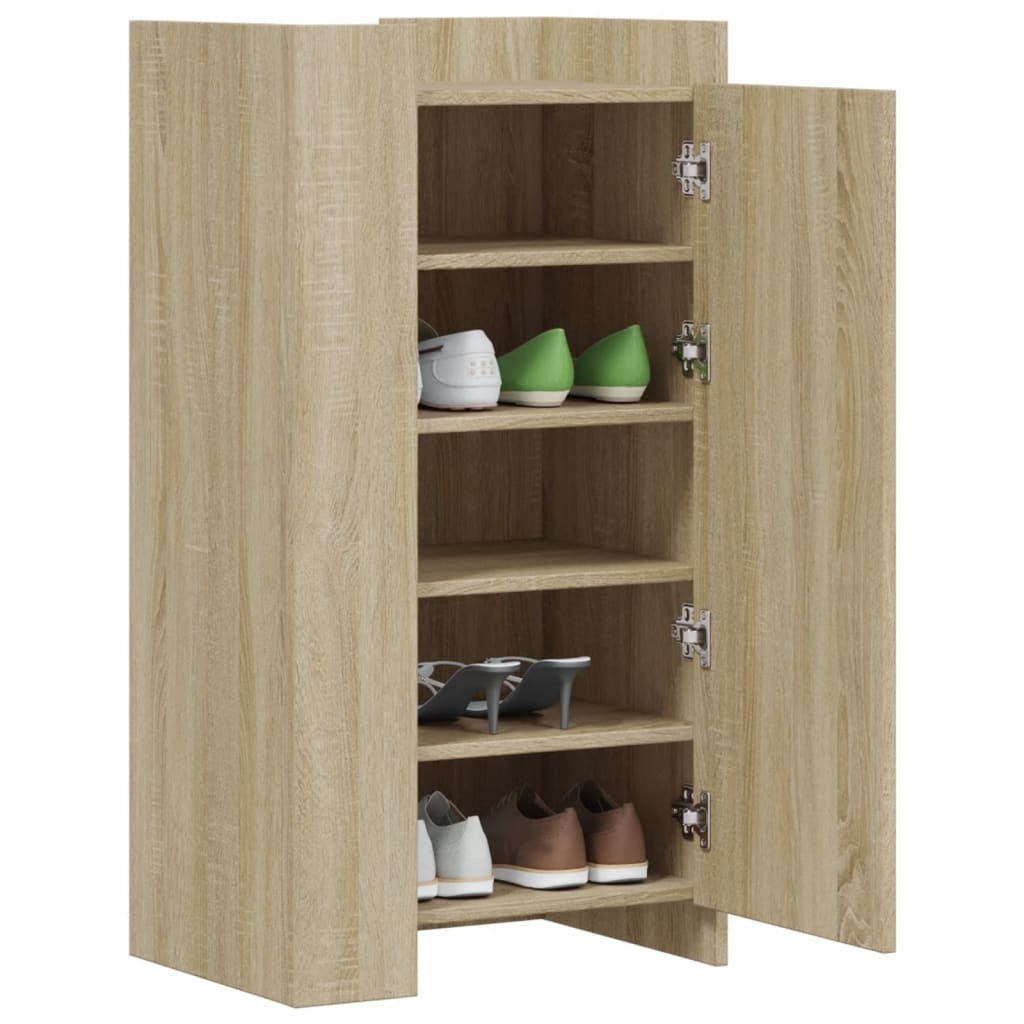 VidaXL Schoenenkast 52x37,5x100 cm bewerkt hout sonoma eikenkleurig