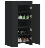 VidaXL Schoenenkast 52x37,5x100 cm bewerkt hout zwart