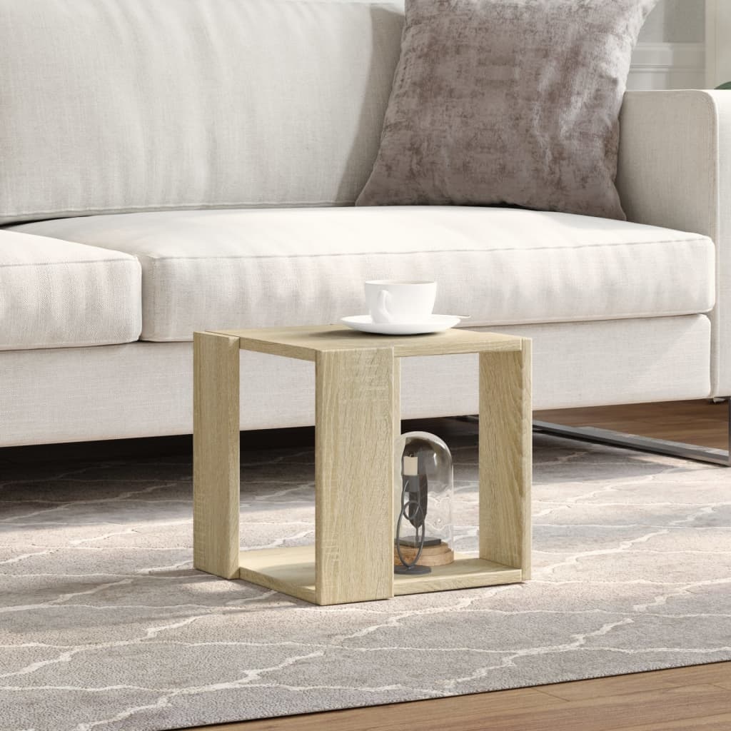 VidaXL Salontafel 32x32x30 cm bewerkt hout sonoma eikenkleurig