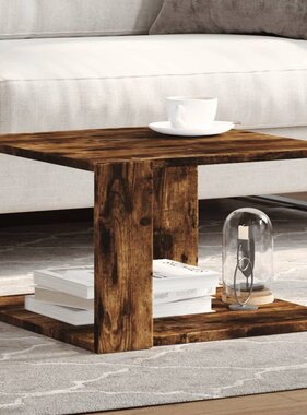VidaXL Salontafel 51,5x51,5x30 cm bewerkt hout gerookt eikenkleurig