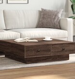 VidaXL Salontafel 90x90x28 cm bewerkt hout bruin eikenkleur