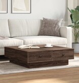 VidaXL Salontafel 90x90x28 cm bewerkt hout bruin eikenkleur