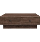 VidaXL Salontafel 90x90x28 cm bewerkt hout bruin eikenkleur