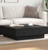 VidaXL Salontafel 90x90x28 cm spaanplaat zwart
