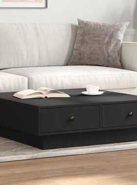 VidaXL Salontafel 90x90x28 cm spaanplaat zwart