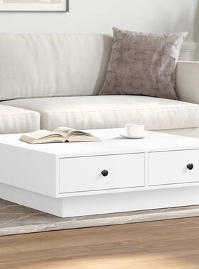 VidaXL Salontafel 90x90x28 cm spaanplaat wit