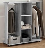 VidaXL Kledingkast met wielen 102x38x110 cm hout grijs sonoma eiken