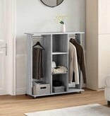 VidaXL Kledingkast met wielen 102x38x110 cm hout grijs sonoma eiken