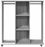 VidaXL Kledingkast met wielen 102x38x110 cm hout grijs sonoma eiken