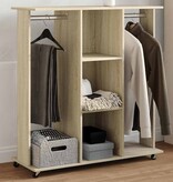 VidaXL Kledingkast met wielen 102x38x110 cm bewerkt hout sonoma eiken