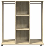 VidaXL Kledingkast met wielen 102x38x110 cm bewerkt hout sonoma eiken