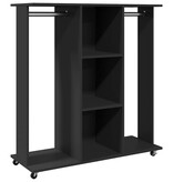 VidaXL Kledingkast met wielen 102x38x110 cm bewerkt hout zwart