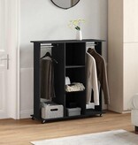 VidaXL Kledingkast met wielen 102x38x110 cm bewerkt hout zwart