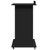 VidaXL Lessenaar met wielen en lade 55x55x107 cm bewerkt hout zwart