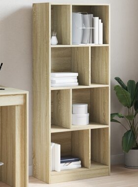 VidaXL Boekenkast 57x28,5x141 cm bewerkt hout sonoma eikenkleurig