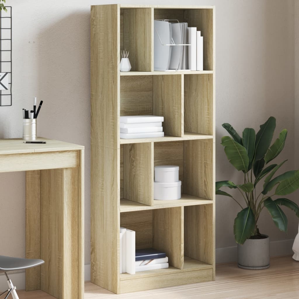 VidaXL Boekenkast 57x28,5x141 cm bewerkt hout sonoma eikenkleurig