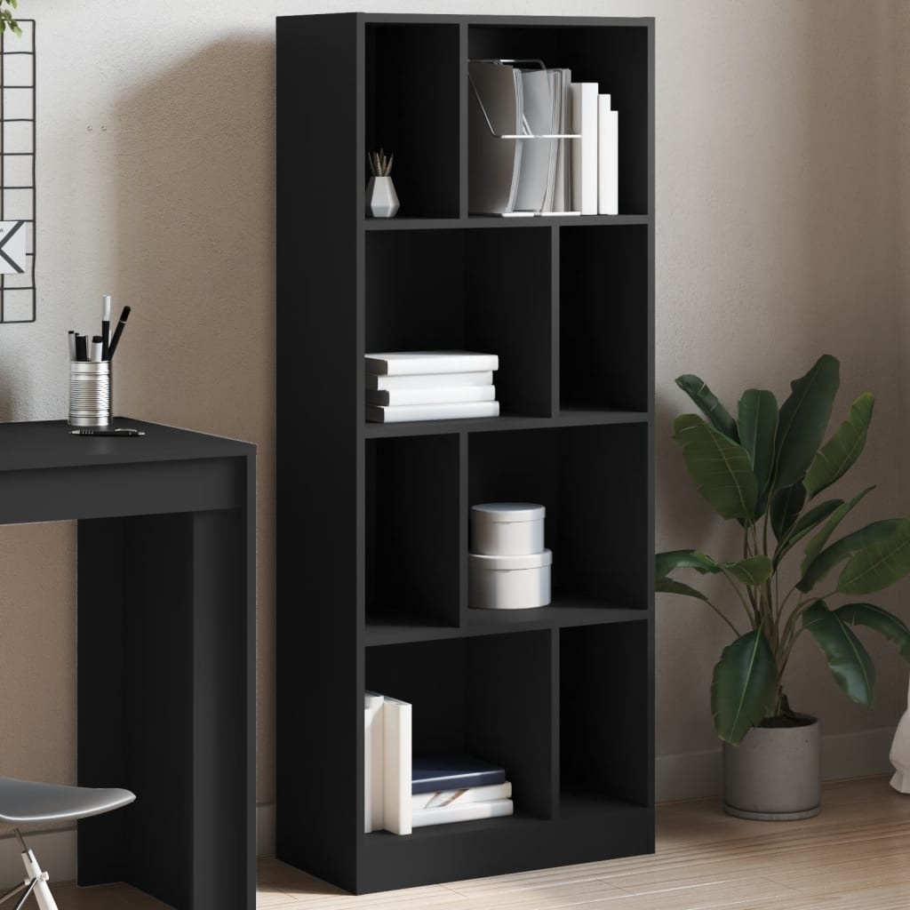 VidaXL Boekenkast 57x28,5x141 cm bewerkt hout zwart