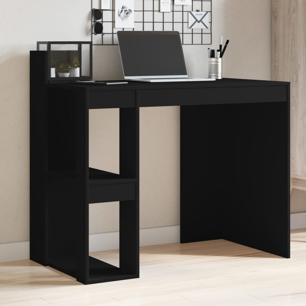 VidaXL Bureau 103,5x56,5x94 cm bewerkt hout zwart