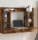 VidaXL Wandbureau 105x48x75 cm bewerkt hout gerookt eikenkleurig