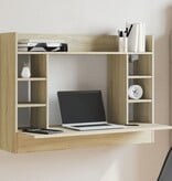 VidaXL Wandbureau 105x48x75 cm bewerkt hout sonoma eikenkleurig