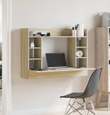 VidaXL Wandbureau 105x48x75 cm bewerkt hout sonoma eikenkleurig