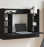 VidaXL Wandbureau 105x48x75 cm bewerkt hout zwart