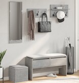 VidaXL 4-delige Garderobe set bewerkt hout betongrijs