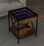 VidaXL Salontafel met Infinity LED 40x40x49 cm gerookt eikenkleurig