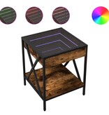 VidaXL Salontafel met Infinity LED 40x40x49 cm gerookt eikenkleurig