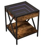 VidaXL Salontafel met Infinity LED 40x40x49 cm gerookt eikenkleurig